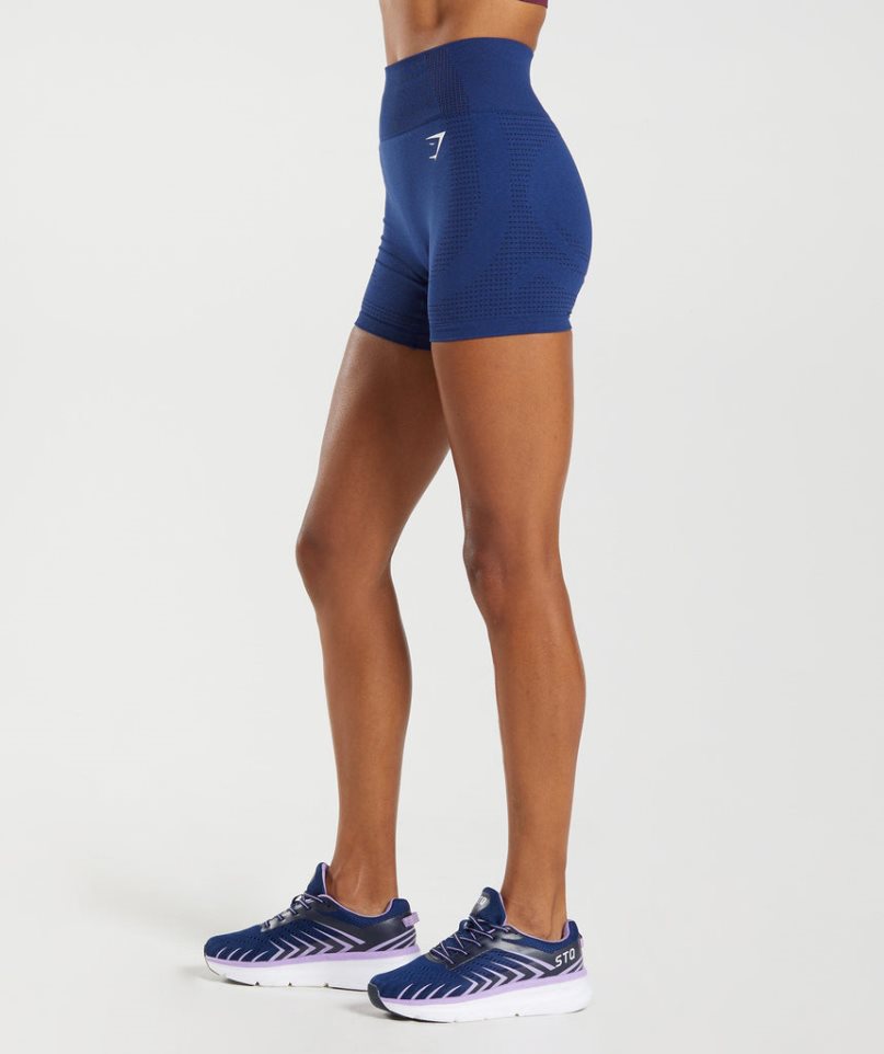 Women's Gymshark Vital Seamless 2.0 Shorts Blue | CA D67053